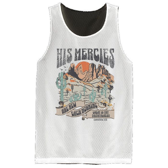 Retro His Mercies Are New Every Morning Bible Christian Mesh Reversible Basketball Jersey Tank