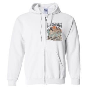 Retro His Mercies Are New Every Morning Bible Christian Full Zip Hoodie