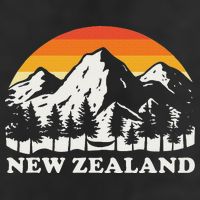 Retro Hiking Mountains New Zealand 7 Panel Mesh Trucker Snapback Hat
