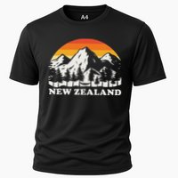 Retro Hiking Mountains New Zealand Cooling Performance Crew T-Shirt