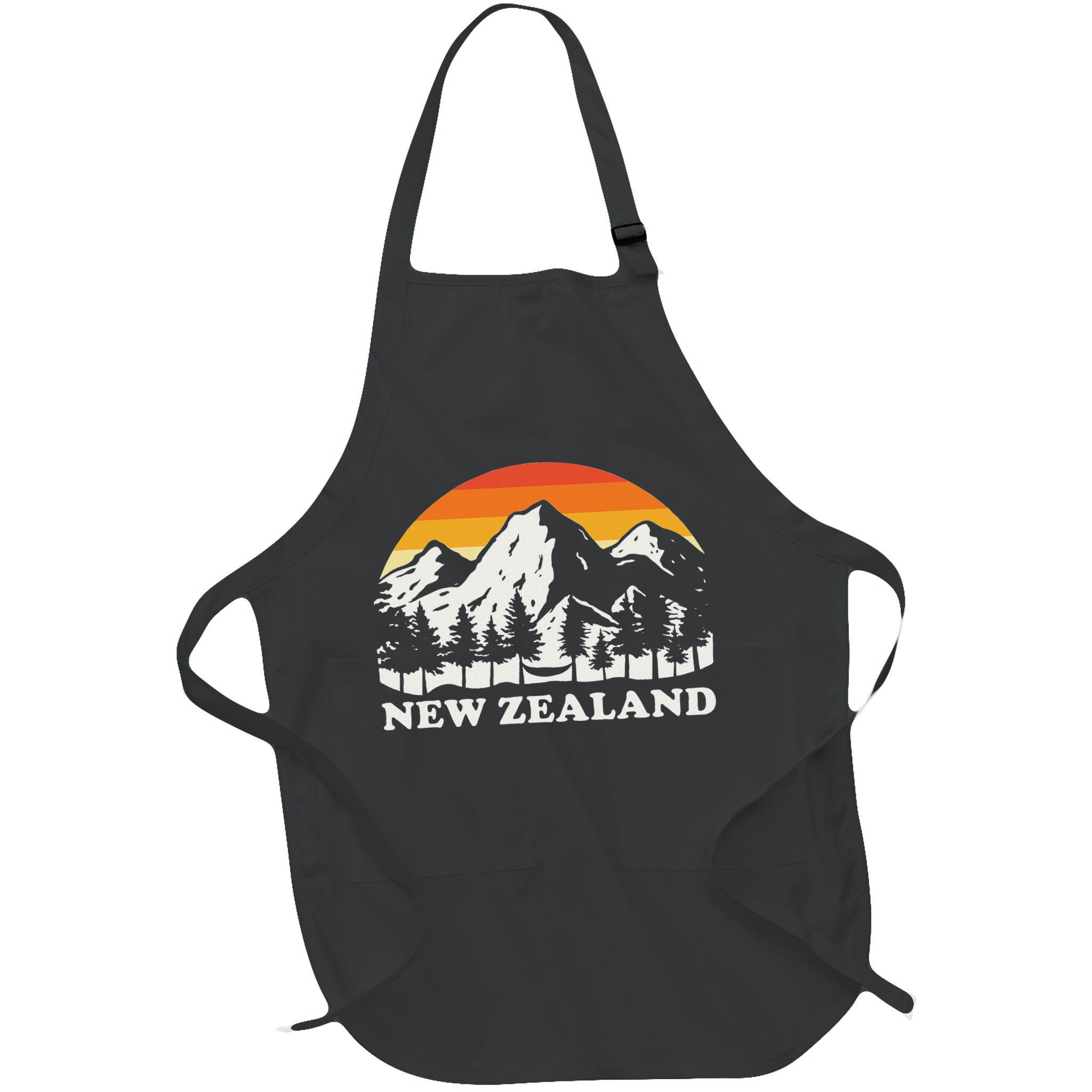Retro Hiking Mountains New Zealand Apron