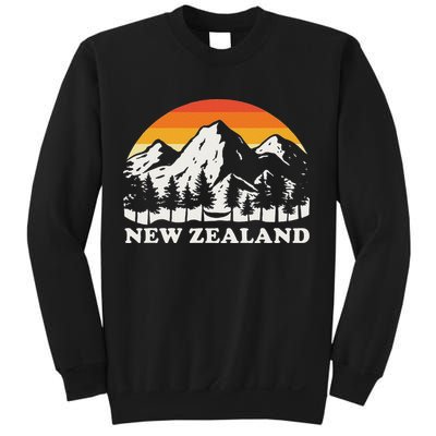 Retro Hiking Mountains New Zealand Sweatshirt