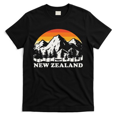 Retro Hiking Mountains New Zealand T-Shirt