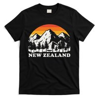 Retro Hiking Mountains New Zealand T-Shirt