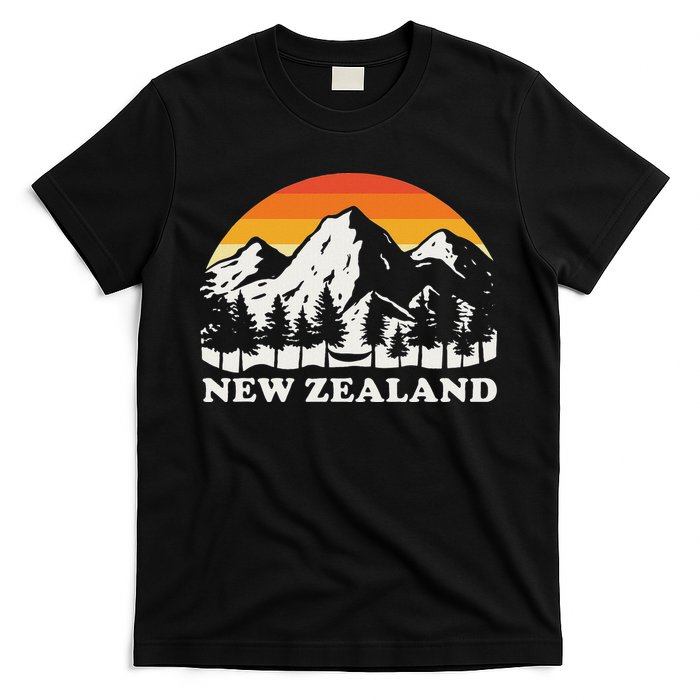 Retro Hiking Mountains New Zealand T-Shirt