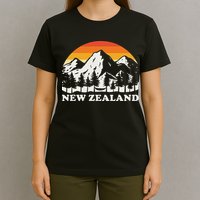 Retro Hiking Mountains New Zealand T-Shirt