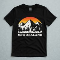 Retro Hiking Mountains New Zealand T-Shirt