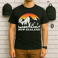 Retro Hiking Mountains New Zealand T-Shirt