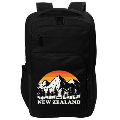Retro Hiking Mountains New Zealand Impact Tech Backpack