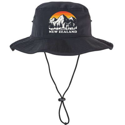Retro Hiking Mountains New Zealand Bucket Hat