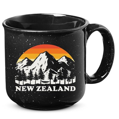 Retro Hiking Mountains New Zealand 15oz Campfire Ceramic Mug