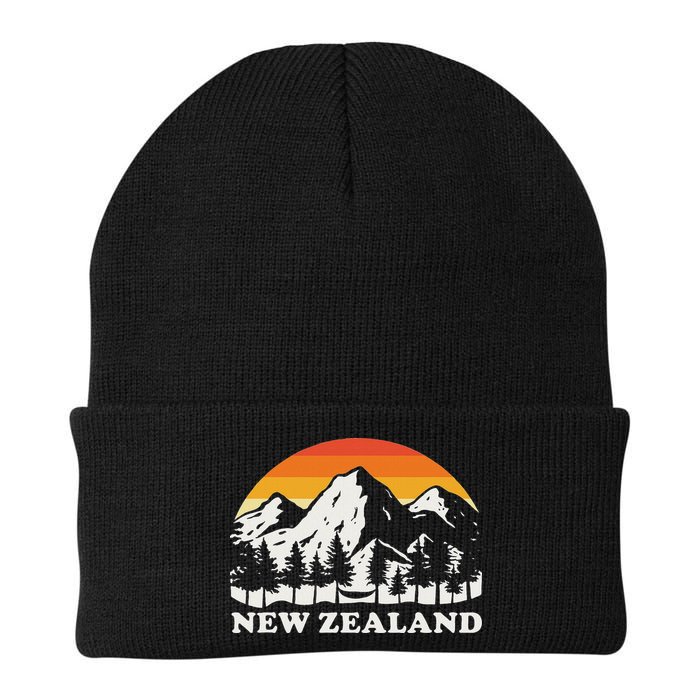 Retro Hiking Mountains New Zealand Beanie