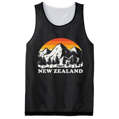 Retro Hiking Mountains New Zealand Mesh Reversible Basketball Jersey Tank