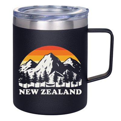Retro Hiking Mountains New Zealand 12oz Stainless Steel Coffee Mug