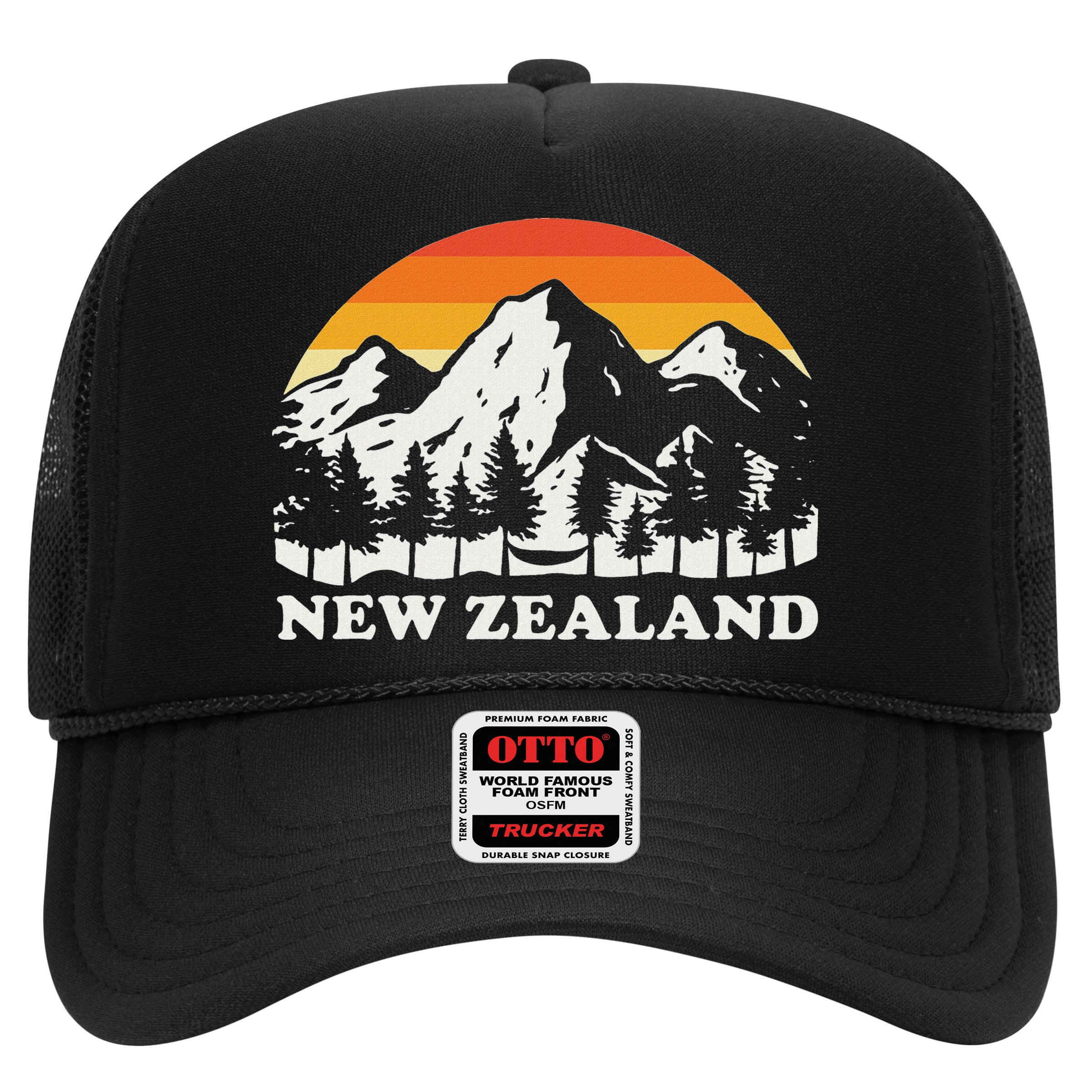 Retro Hiking Mountains New Zealand Hat