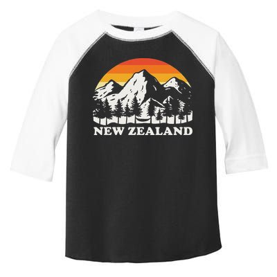 Retro Hiking Mountains New Zealand Toddler Fine Jersey T-Shirt