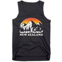 Retro Hiking Mountains New Zealand Tank Top