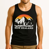 Retro Hiking Mountains New Zealand Tank Top
