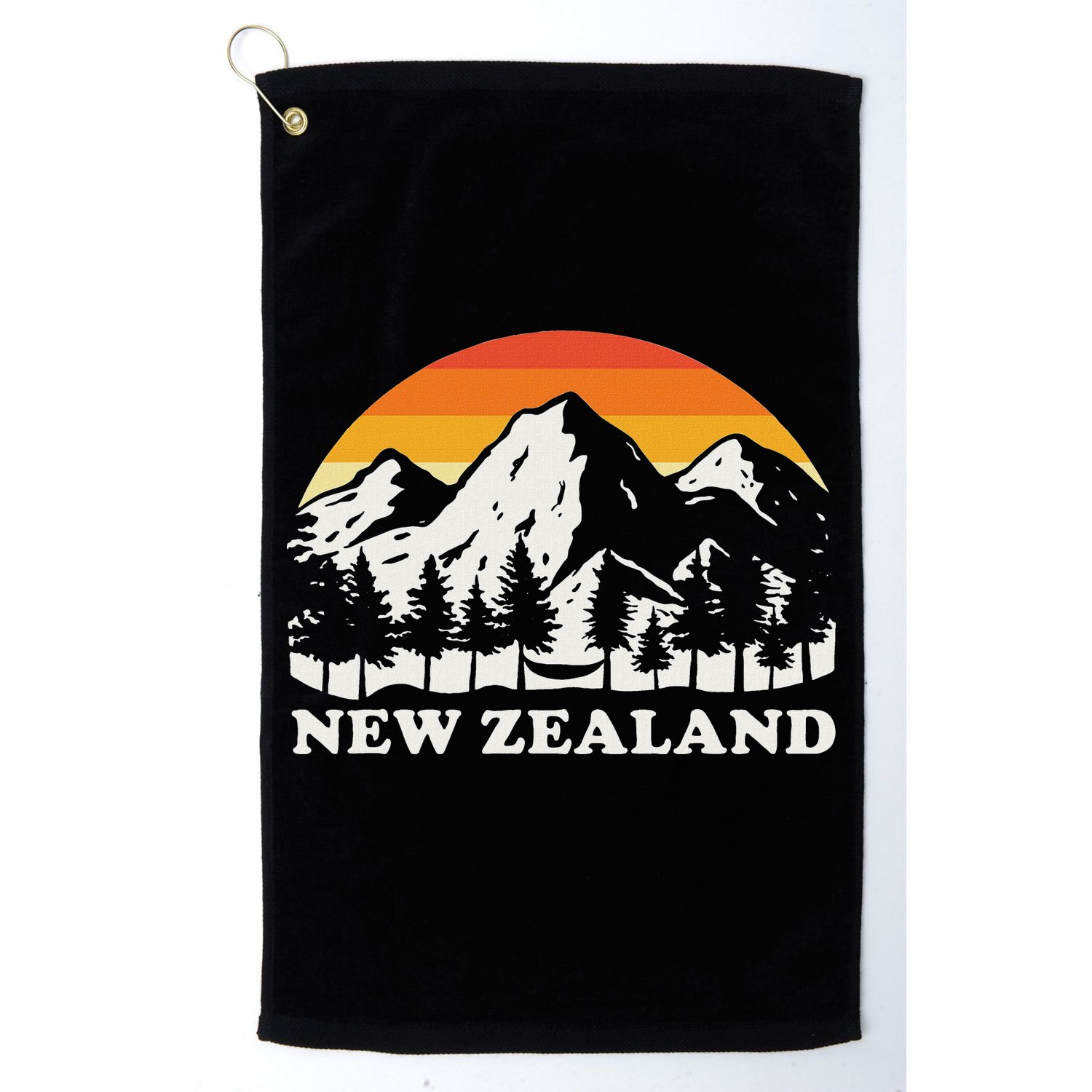 Retro Hiking Mountains New Zealand Golf Towel