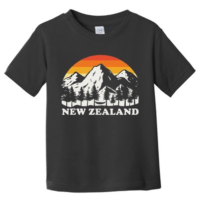Retro Hiking Mountains New Zealand Toddler T-Shirt