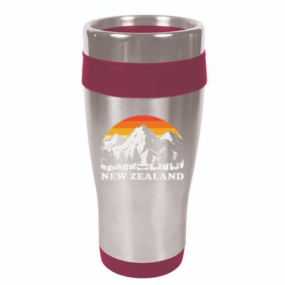 Retro Hiking Mountains New Zealand 16oz Travel Tumbler