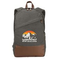 Retro Hiking Mountains New Zealand Cotton Canvas Backpack
