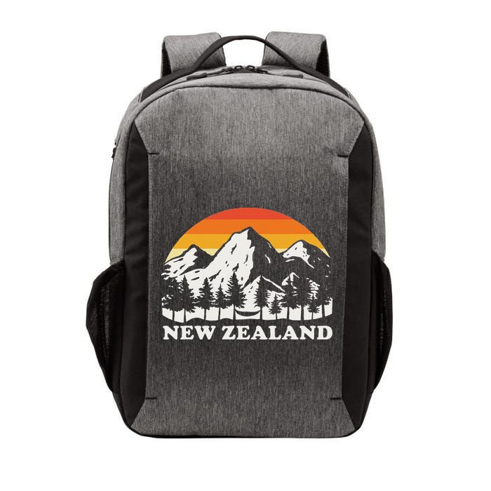 Retro Hiking Mountains New Zealand Vector Backpack