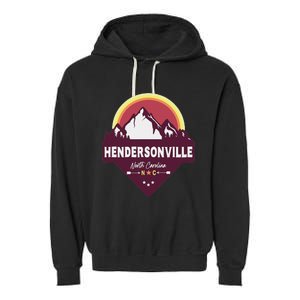 Retro Hendersonville North Carolina Nc Blue Ridge Mountains Garment-Dyed Fleece Hoodie