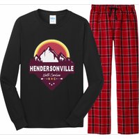 Retro Hendersonville North Carolina Nc Blue Ridge Mountains Long Sleeve Pajama Set