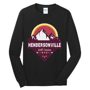 Retro Hendersonville North Carolina Nc Blue Ridge Mountains Tall Long Sleeve T-Shirt