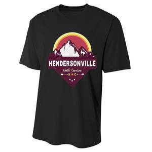 Retro Hendersonville North Carolina Nc Blue Ridge Mountains Performance Sprint T-Shirt