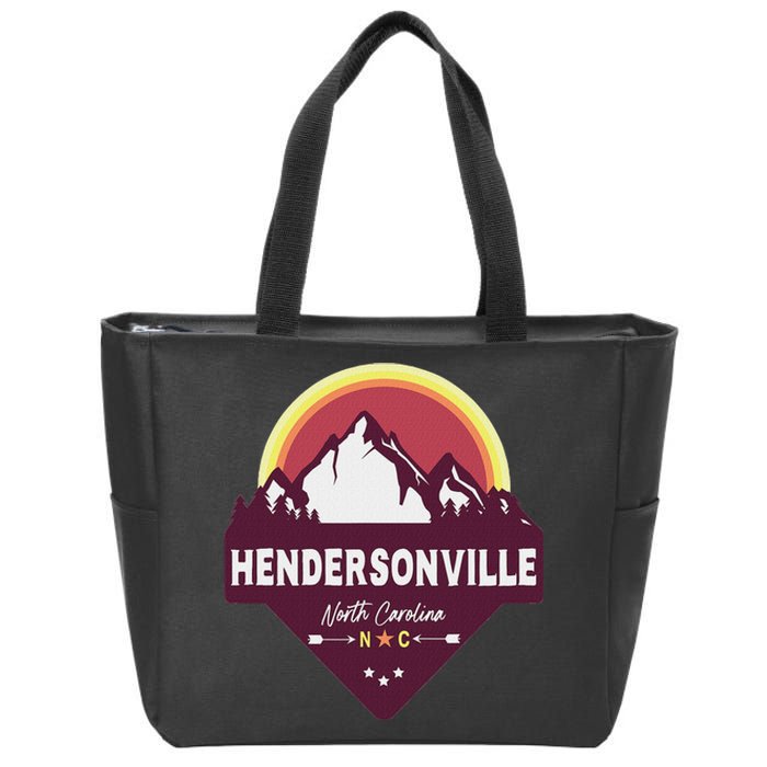 Retro Hendersonville North Carolina Nc Blue Ridge Mountains Zip Tote Bag