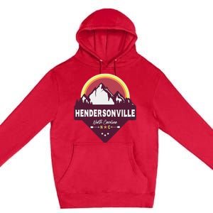 Retro Hendersonville North Carolina Nc Blue Ridge Mountains Premium Pullover Hoodie