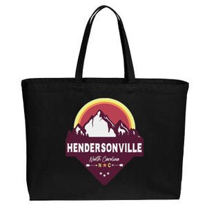 Retro Hendersonville North Carolina Nc Blue Ridge Mountains Cotton Canvas Jumbo Tote