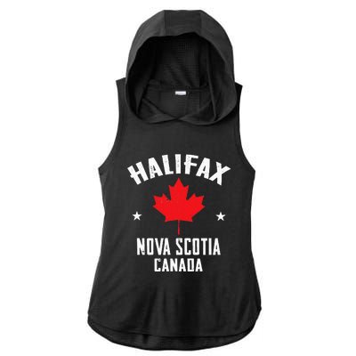 retro Halifax nova scotia canada flag Ladies PosiCharge Tri-Blend Wicking Draft Hoodie Tank