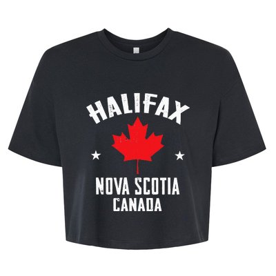 retro Halifax nova scotia canada flag Bella+Canvas Jersey Crop Tee