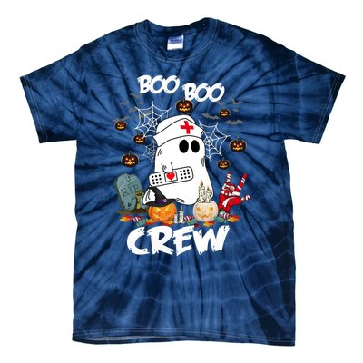 Retro Halloween Nursing RN Boo Boo Crew Ghost Nurse Tie-Dye T-Shirt