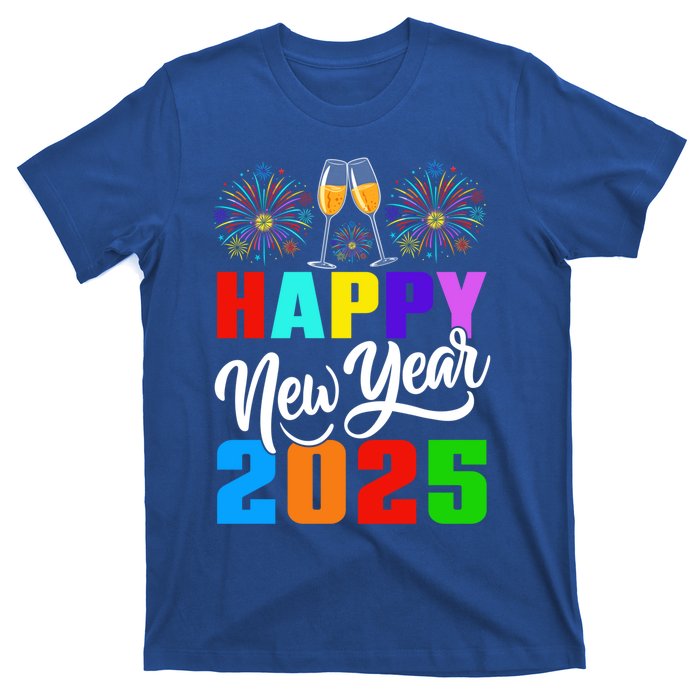 Retro Happy New Year Crew 2025 Champagne New Years Eve Party Gift T-Shirt