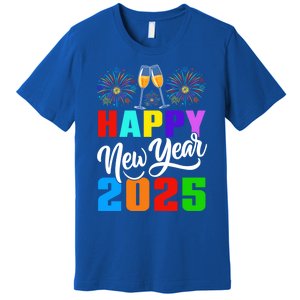 Retro Happy New Year Crew 2025 Champagne New Years Eve Party Gift Premium T-Shirt