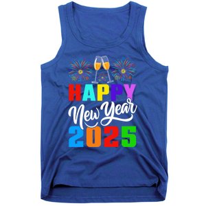 Retro Happy New Year Crew 2025 Champagne New Years Eve Party Gift Tank Top