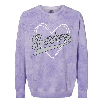 Raiders Heart Name Vintage Retro Gift Boy Girl Colorblast Crewneck Sweatshirt