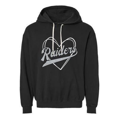 Raiders Heart Name Vintage Retro Gift Boy Girl Garment-Dyed Fleece Hoodie