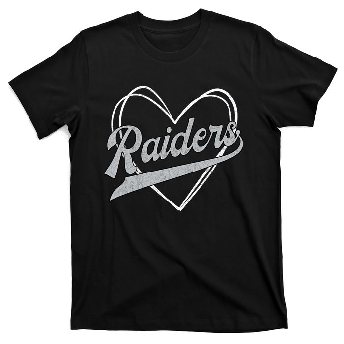 Raiders Heart Name Vintage Retro Gift Boy Girl T-Shirt