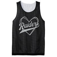 Raiders Heart Name Vintage Retro Gift Boy Girl Mesh Reversible Basketball Jersey Tank