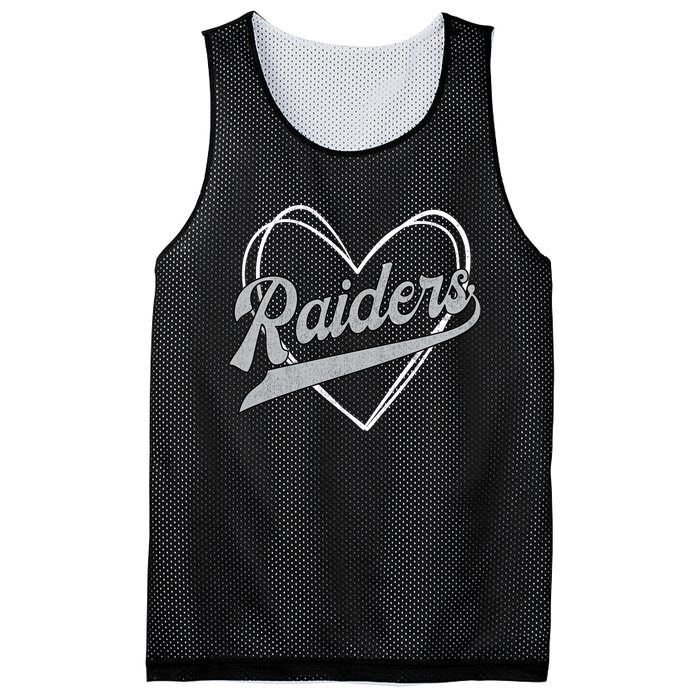 Raiders Heart Name Vintage Retro Gift Boy Girl Mesh Reversible Basketball Jersey Tank