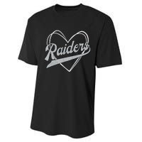 Raiders Heart Name Vintage Retro Gift Boy Girl Performance Sprint T-Shirt