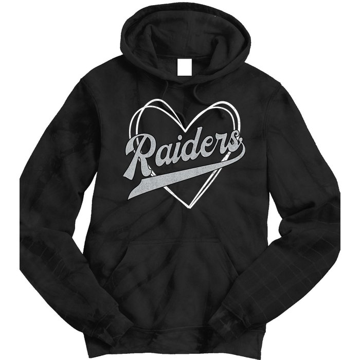 Raiders Heart Name Vintage Retro Gift Boy Girl Tie Dye Hoodie