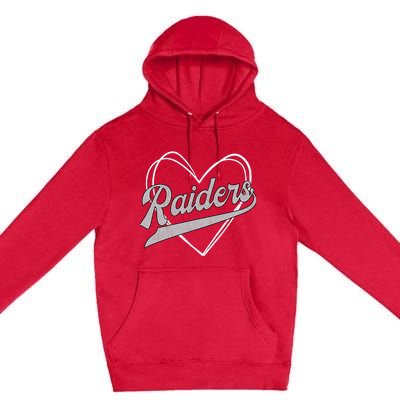 Raiders Heart Name Vintage Retro Gift Boy Girl Premium Pullover Hoodie