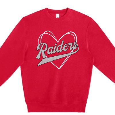 Raiders Heart Name Vintage Retro Gift Boy Girl Premium Crewneck Sweatshirt