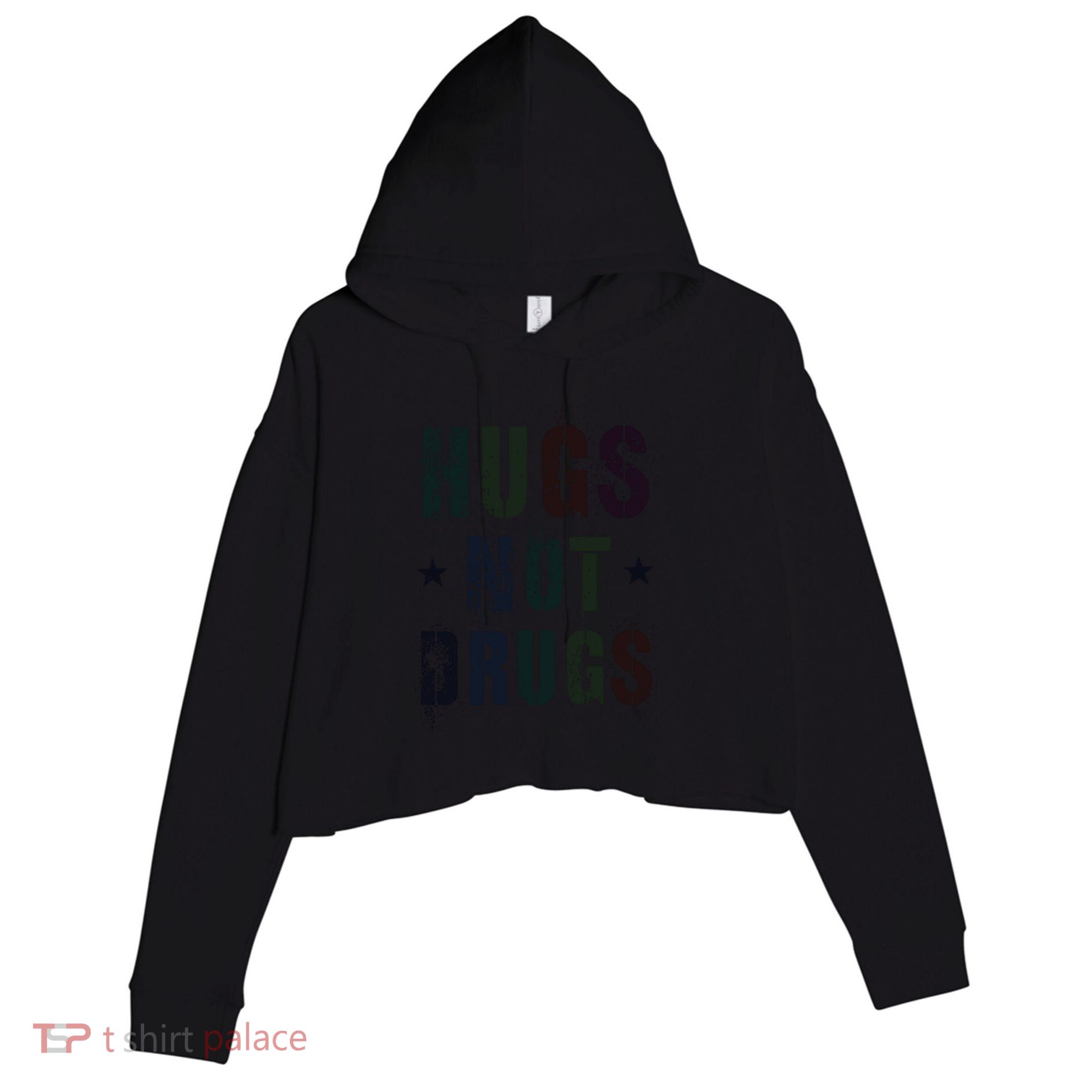 Rockin Hugs Not Drugs Clean Fun Na Family Vibes Funny Gift Crop Fleece Hoodie